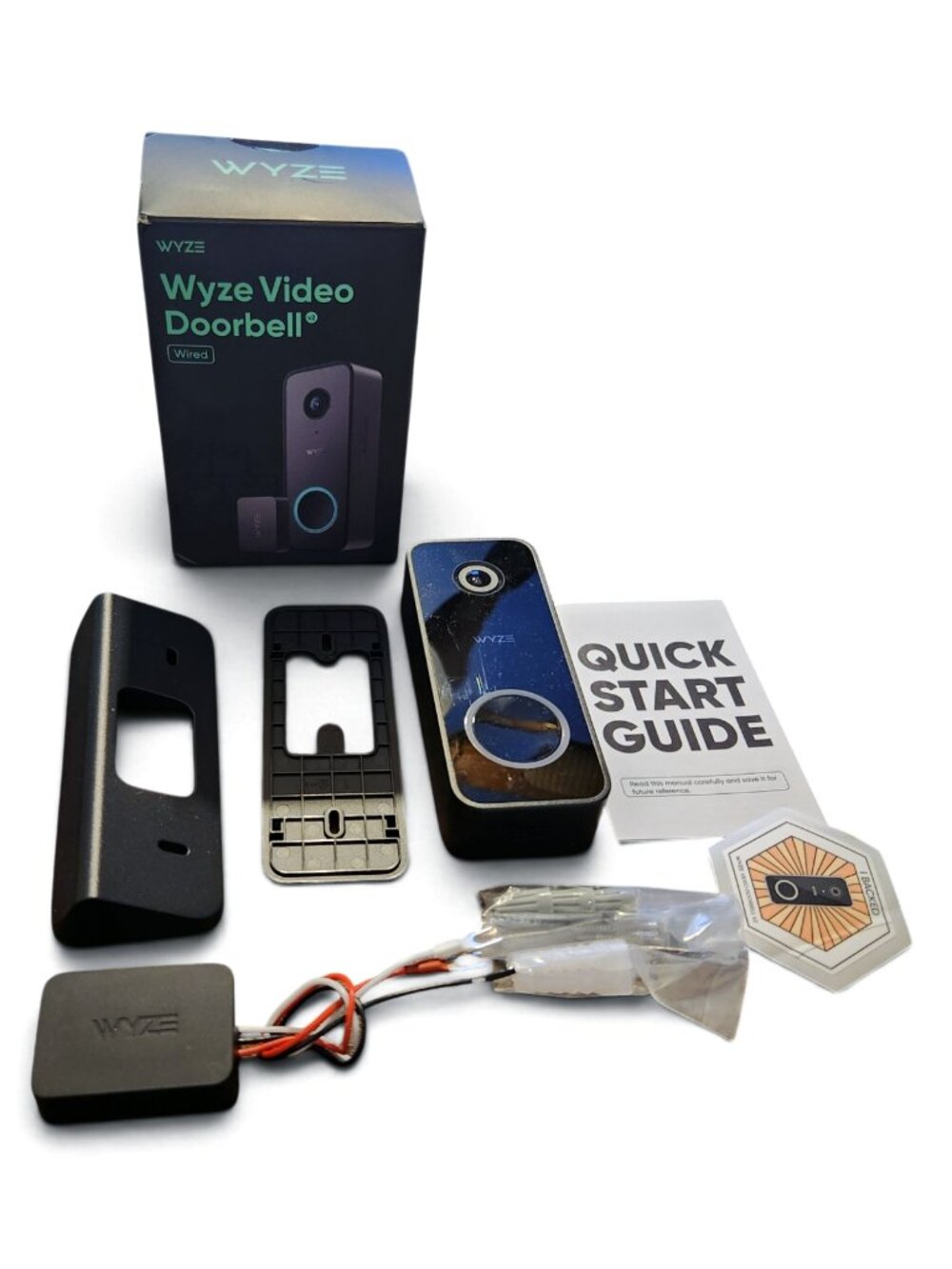 Wyze Video Doorbell v2 WVDWV2 Wired 2K WiFi Camera w/ Box Mount Hardware